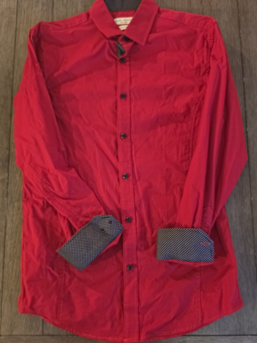 Alex Vando Men's Red Long-Sleeve Button Shirt